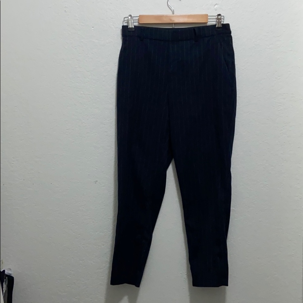 Uniqlo strip ankle pants.